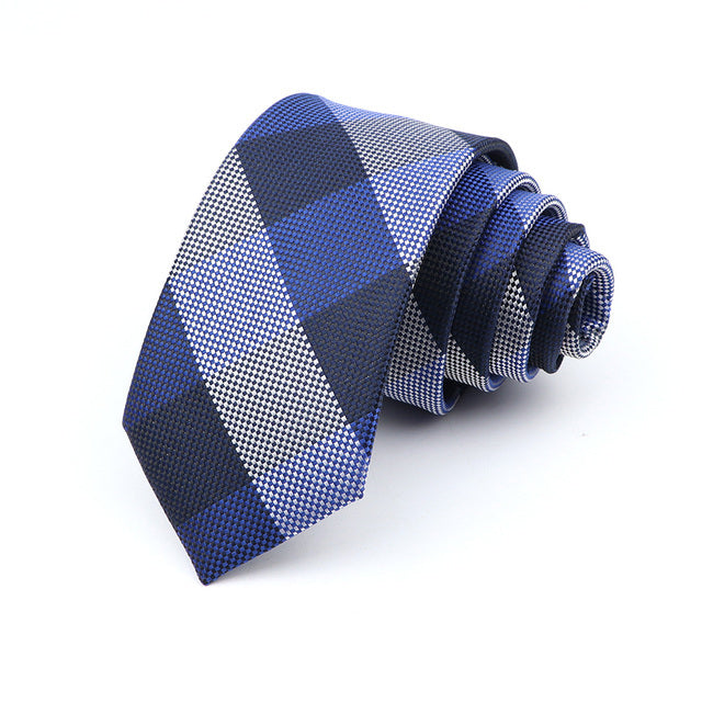 6cm Slim Polyester Plaid Tie