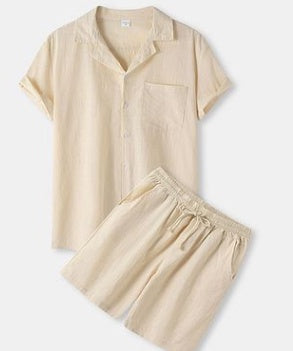 Corduroy Short Sleeve Men's Suit
