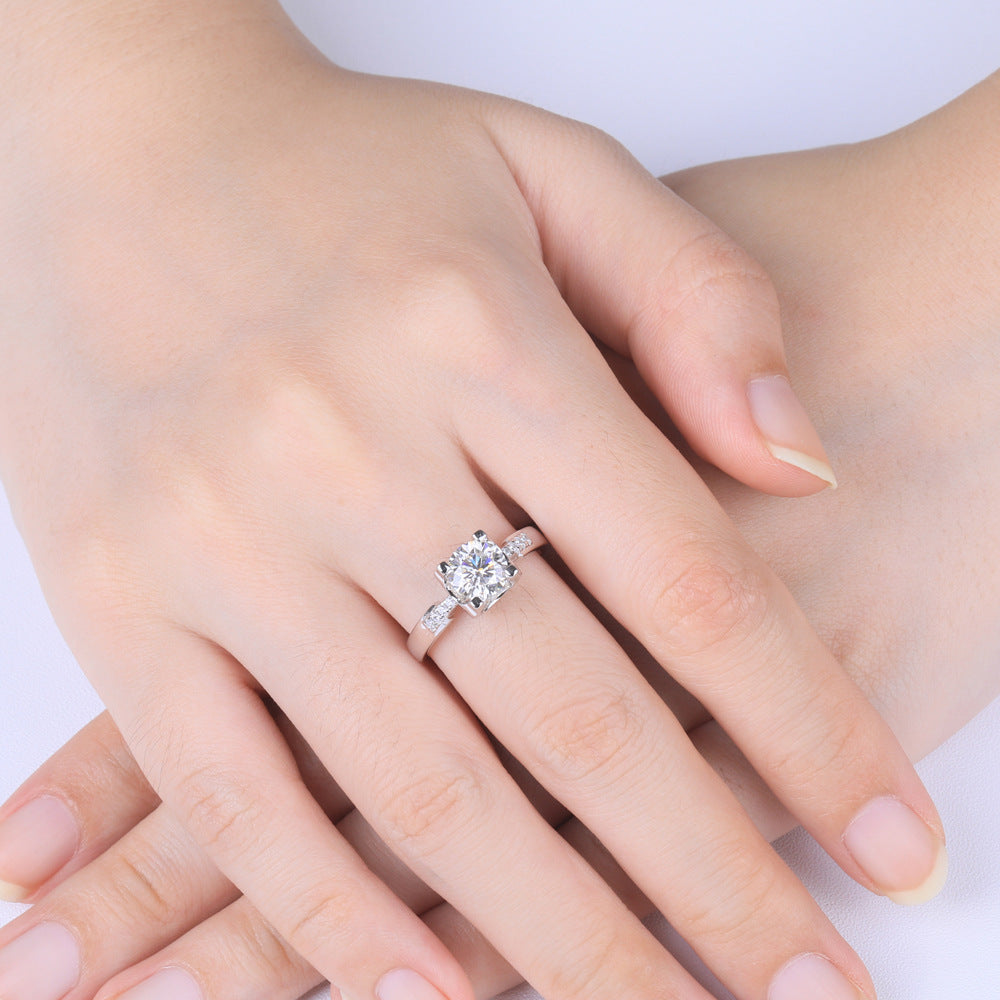 S925 Silver Women’s Classic Diamond Ring