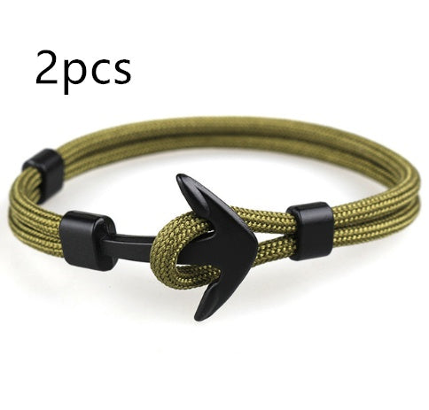 Black Pirate Anchor Hand Strap Bracelet – Gift