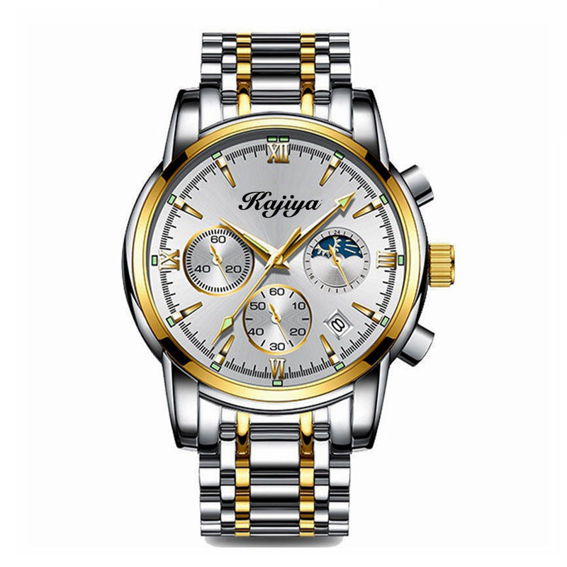 Men’s Luminous Waterproof Steel Calendar