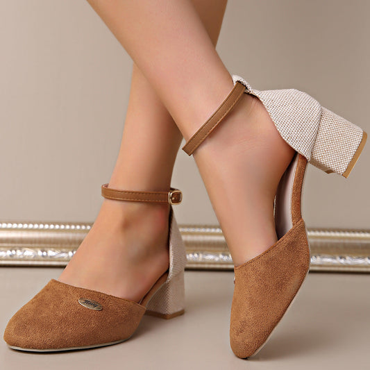 Plus Size Color Block Closed Toe Sandals