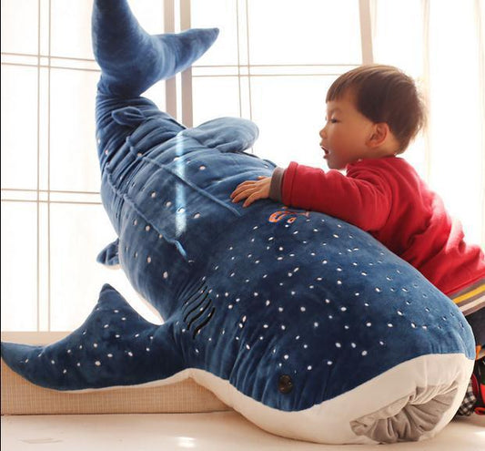 Cartoon blue whale child pillow