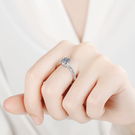 S925 Silver Moissanite Ring