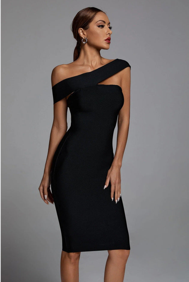 Fashion Black Bandage Dress