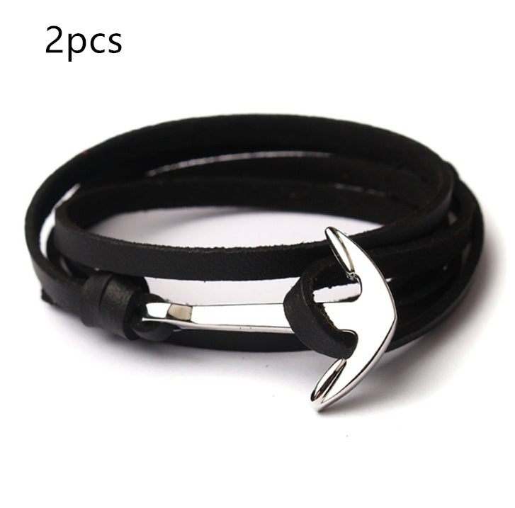 Black Pirate Anchor Hand Strap Bracelet – Gift