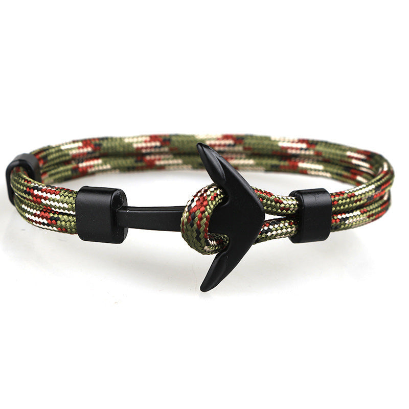 Black Pirate Anchor Hand Strap Bracelet – Gift