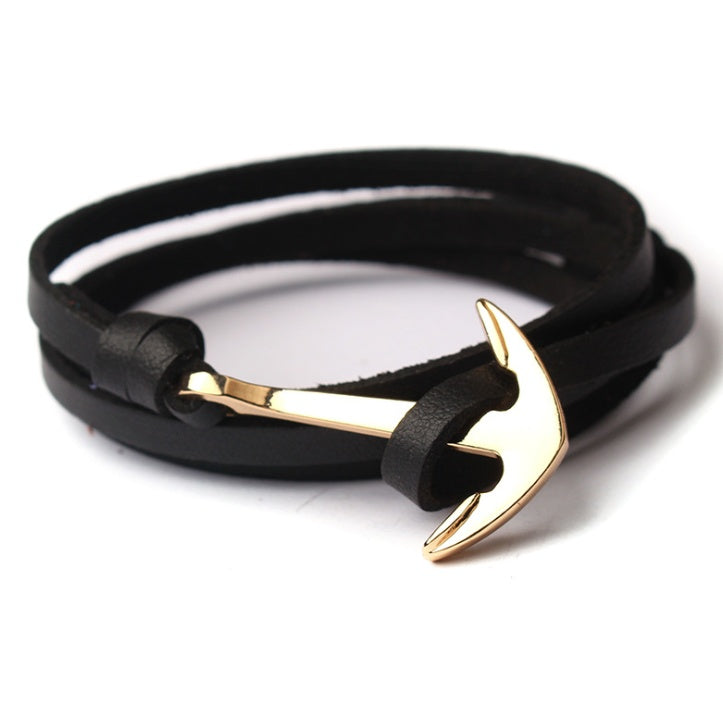 Black Pirate Anchor Hand Strap Bracelet – Gift