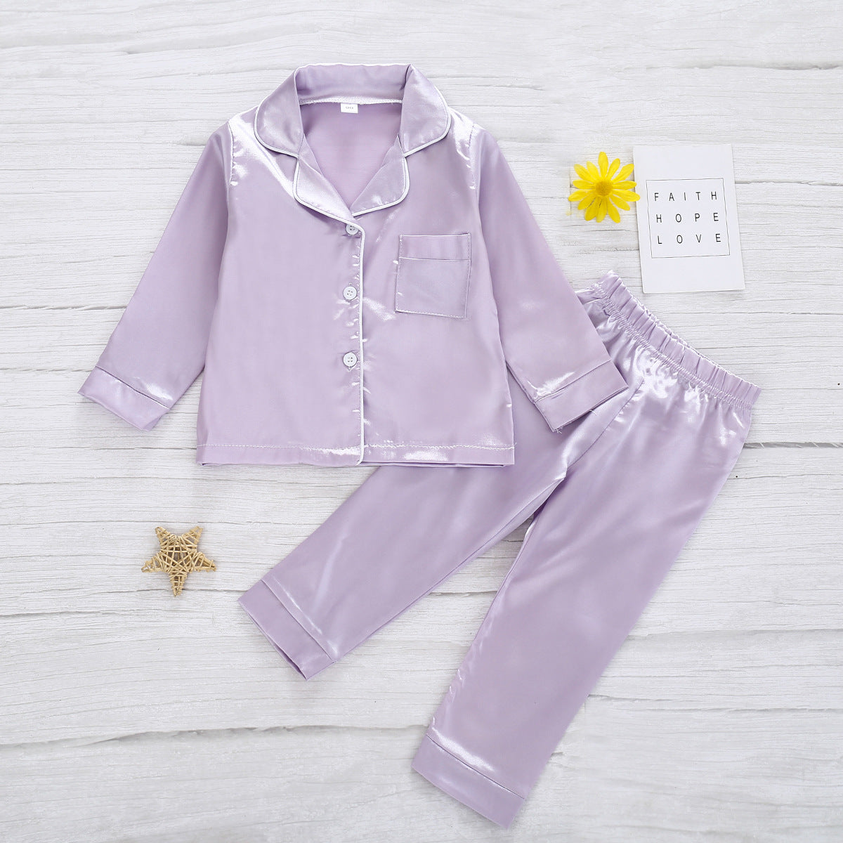 Kids Pure Color Bathrobe Set