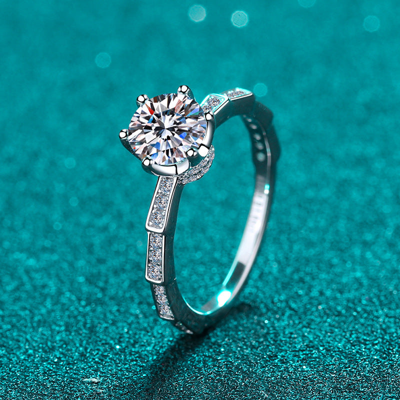 S925 Silver Moissanite Ring