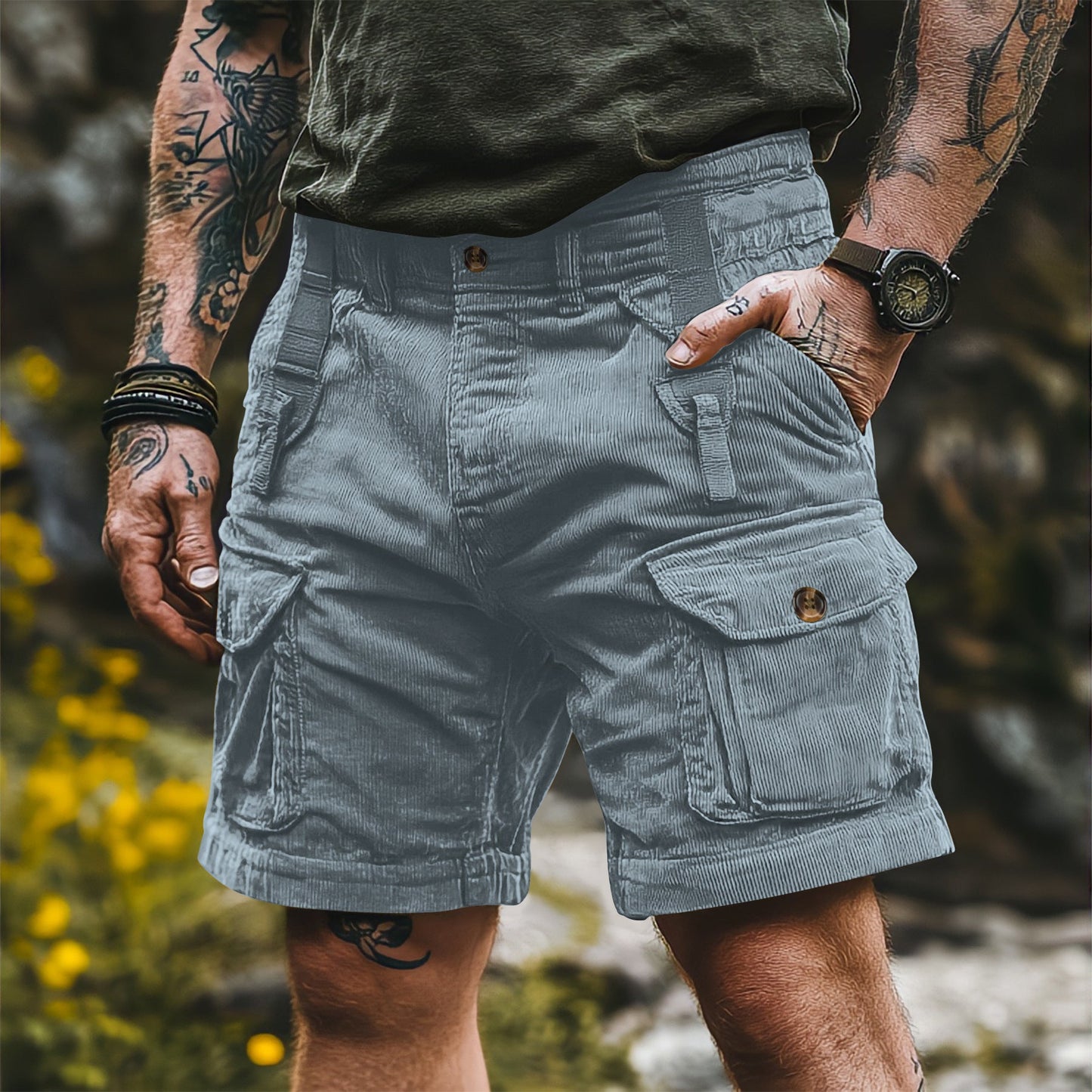 Summer Men's Casual Multi-pocket Overalls Pants