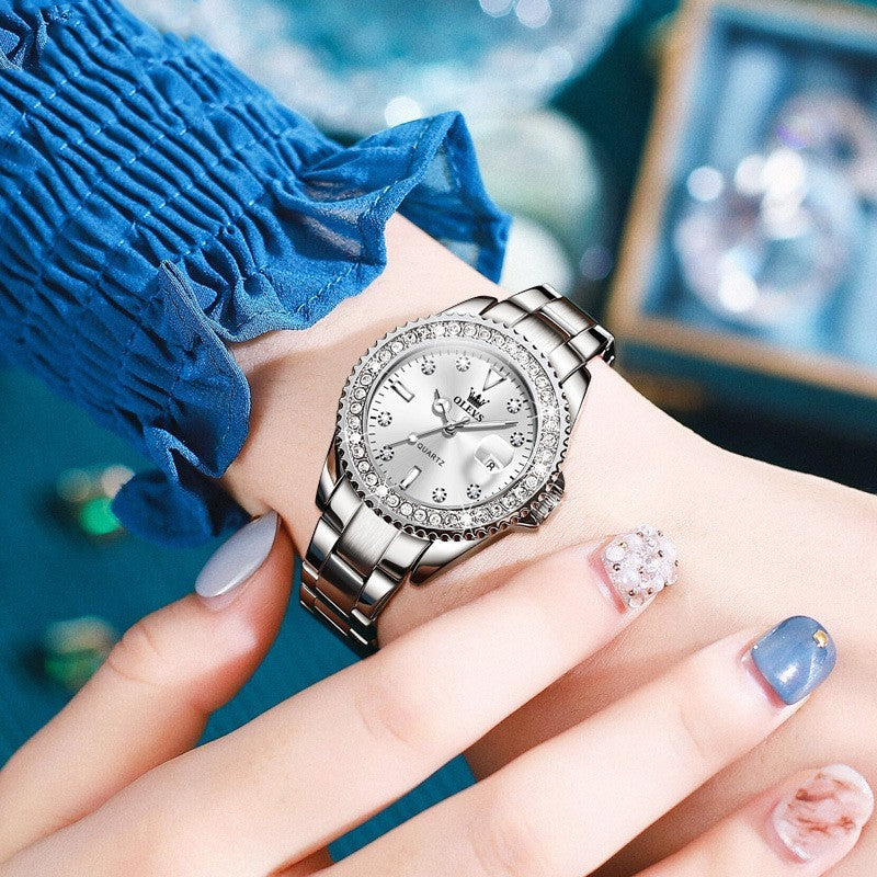 Diamond Quartz Stainless Steel Watch