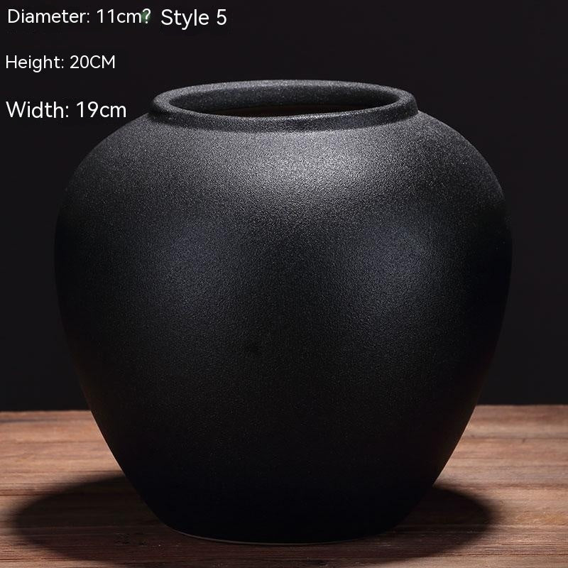 Black Ceramic Vase Decor
