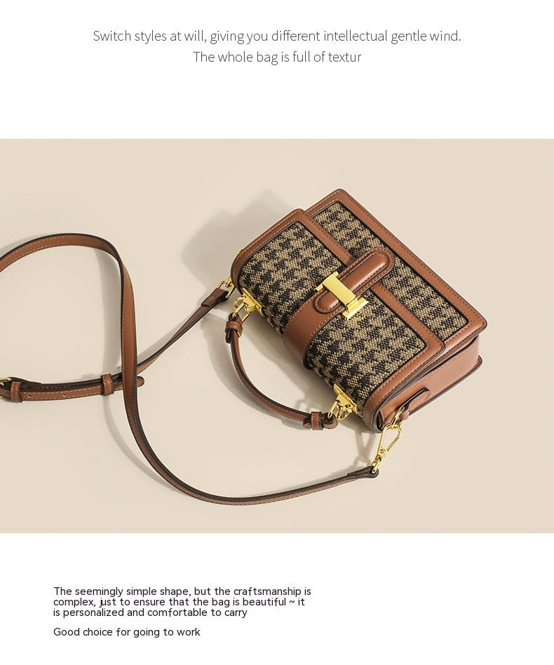 Plaid Chain Crossbody Bag