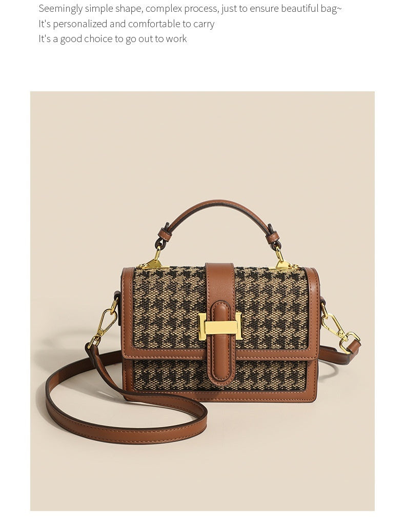 Plaid Chain Crossbody Bag