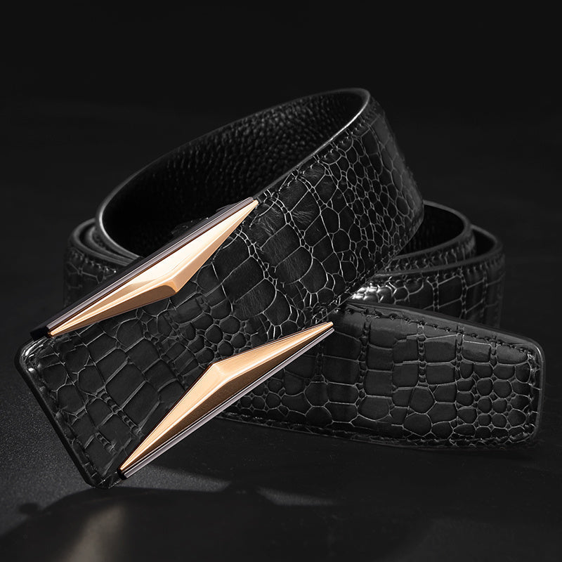 Men's Fashion Leather Auto Buckle Belt