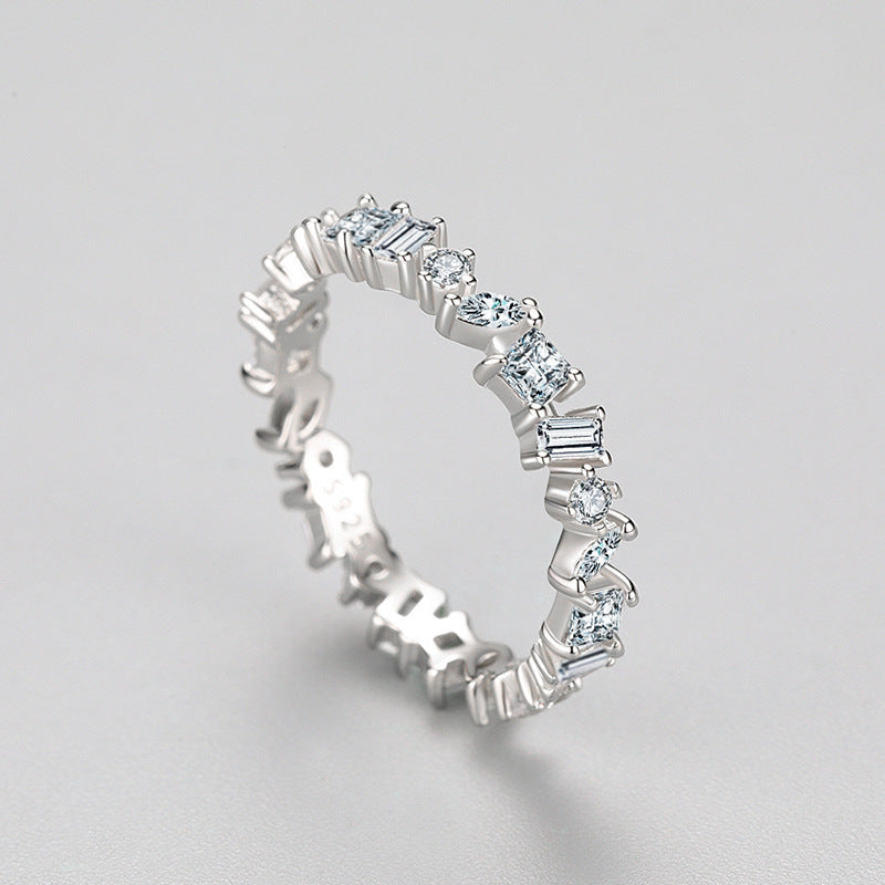 S925 Silver Irregular Diamond Ring
