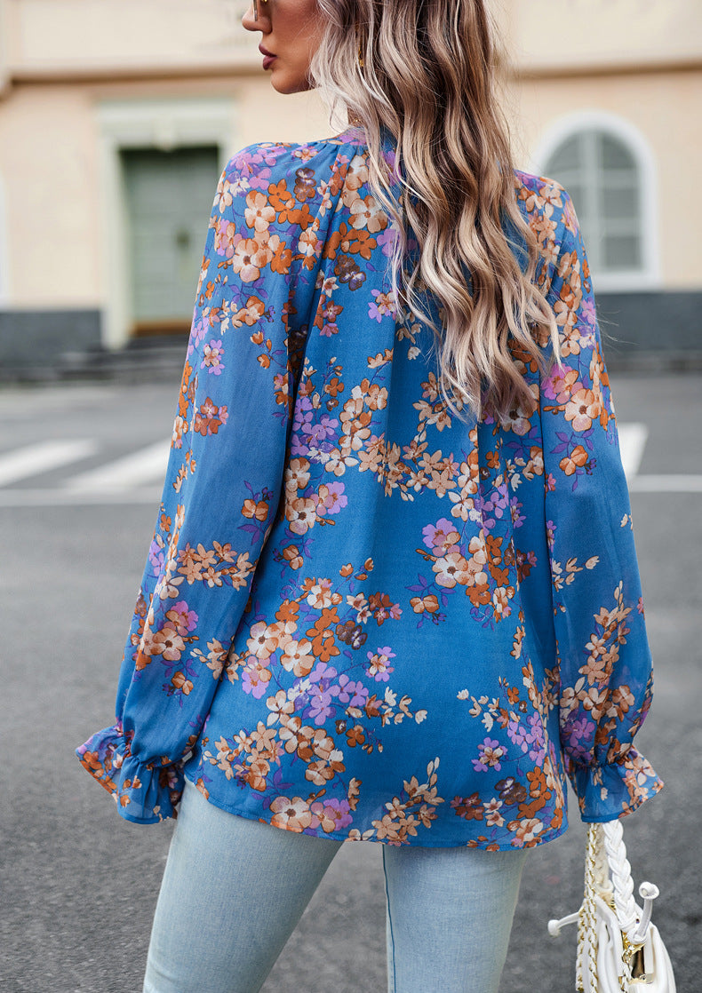 Women's Lightweight Chiffon Print Shirt