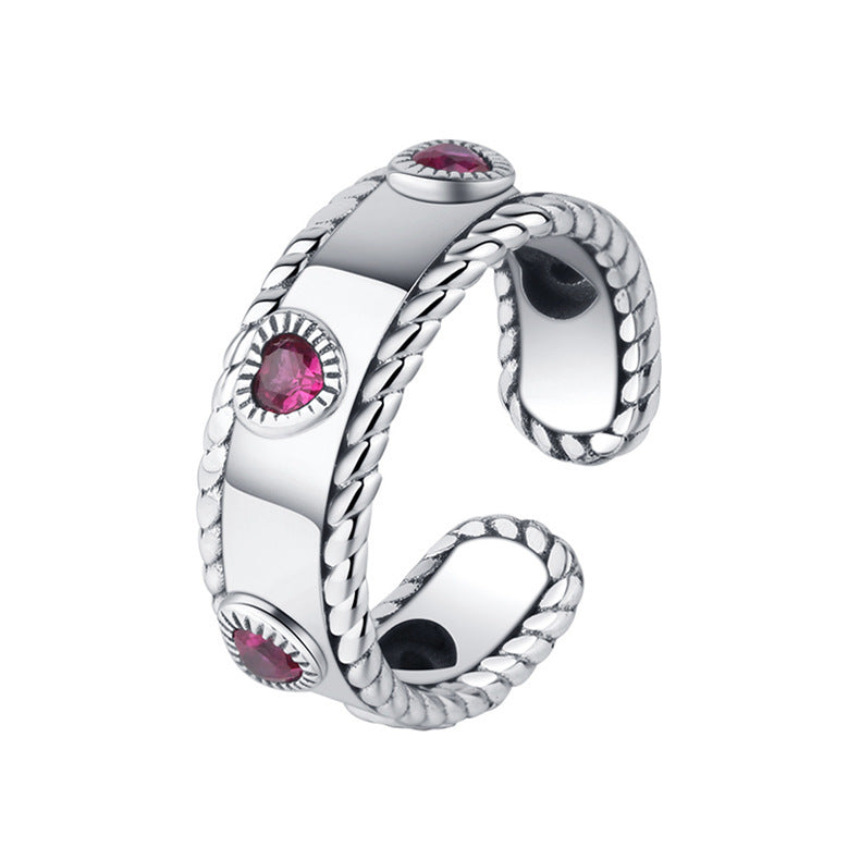 S925 Silver Adjustable Castle Ring
