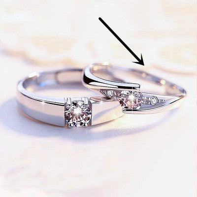 S925 Silver Moissanite Couple Ring
