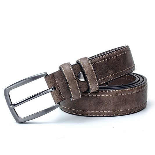 Men's Vintage Split Leather Designer Jeans Belt