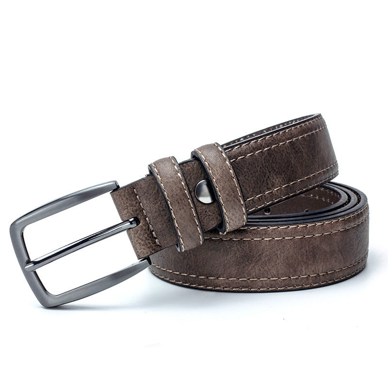 Men's Vintage Split Leather Designer Jeans Belt
