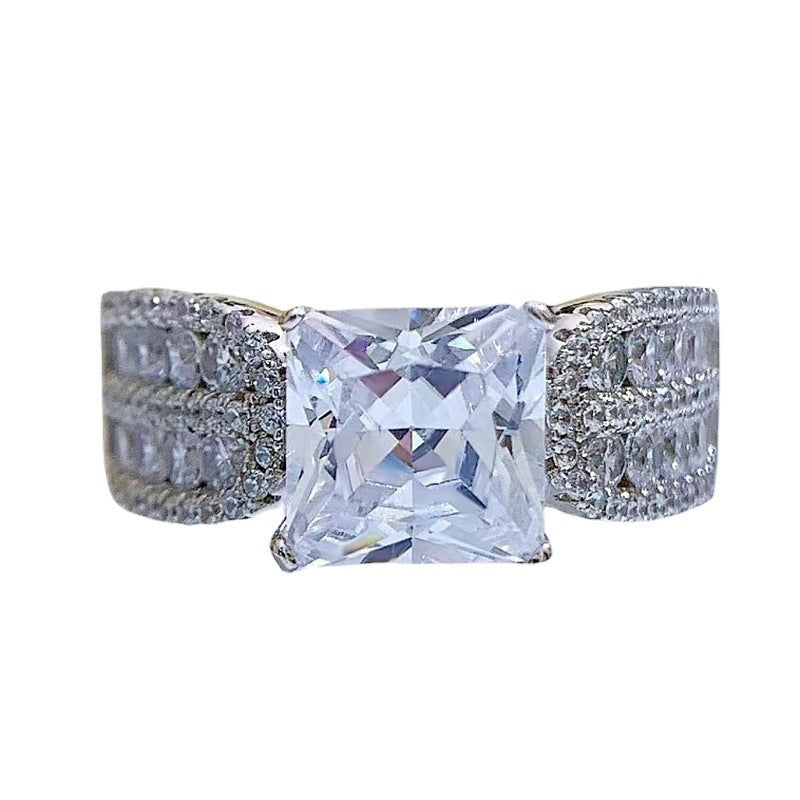 S925 Silver Zircon Wedding Ring