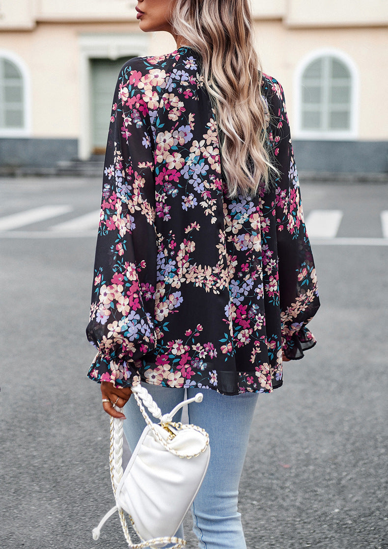 Women's Lightweight Chiffon Print Shirt