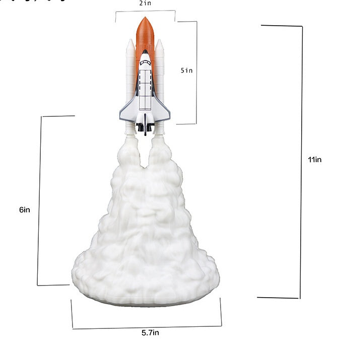 3D Rocket Space Shuttle Lamp