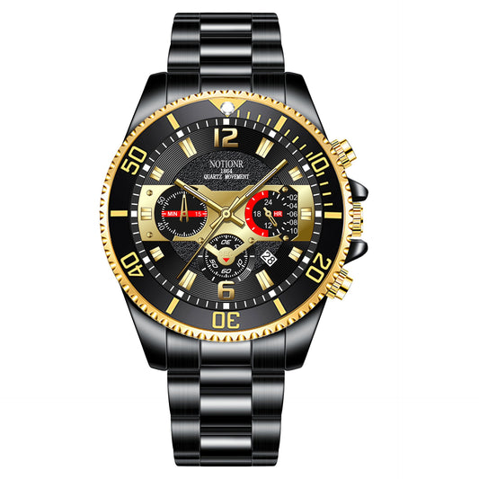 Men’s Stainless Steel Calendar Watch