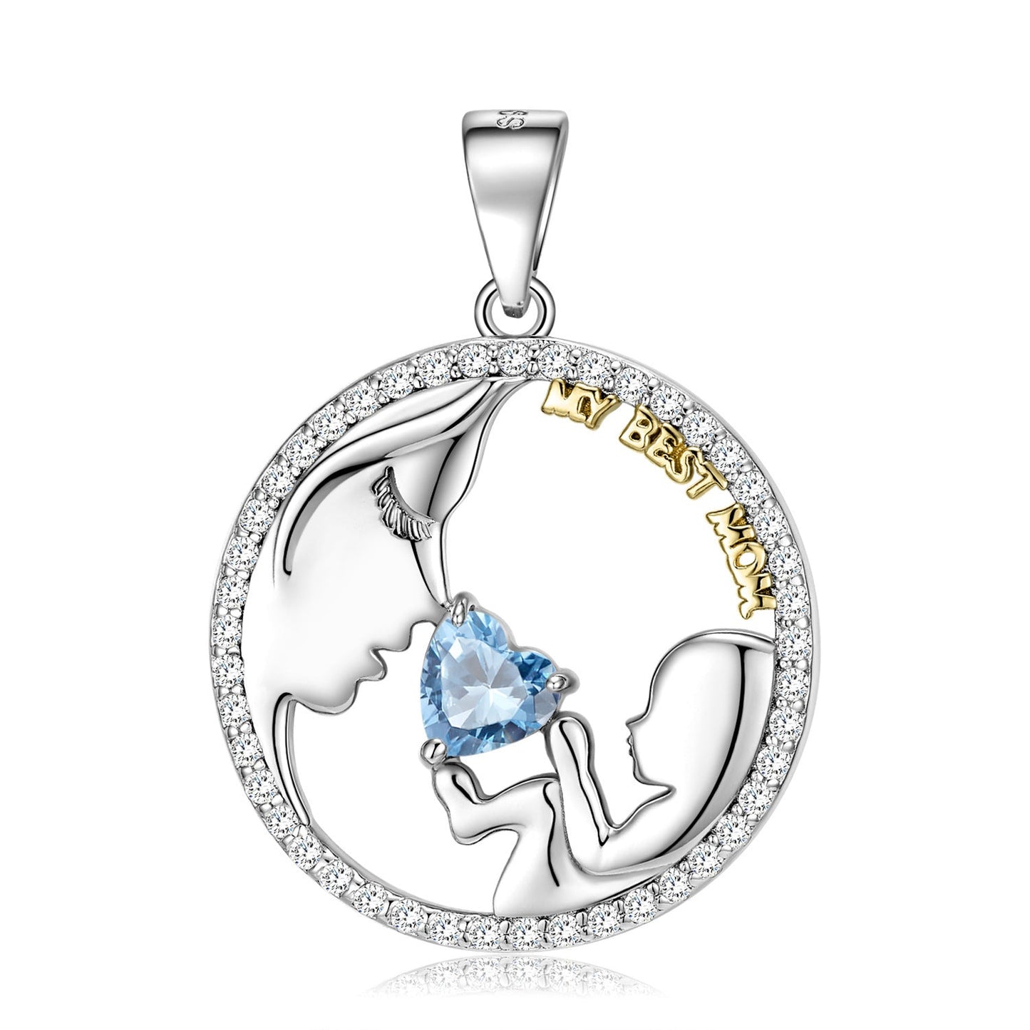 S925 Silver Mom & Baby Necklace