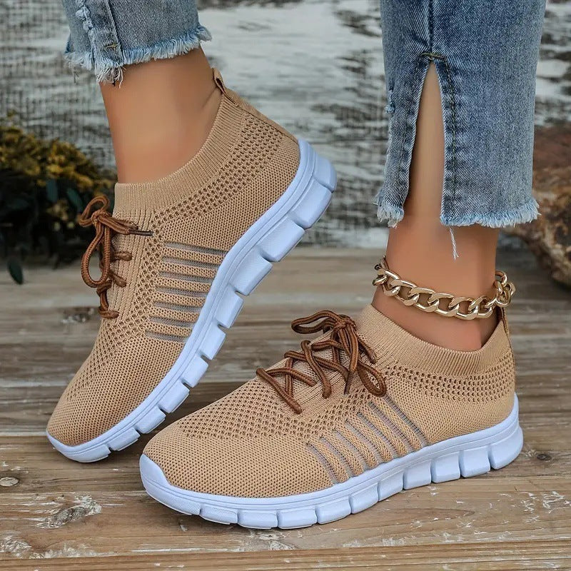 Breathable Knit Women's Flat Shoes