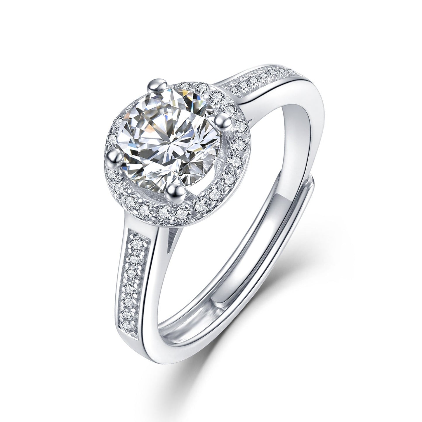 S925 Silver Diamond Carat Ring