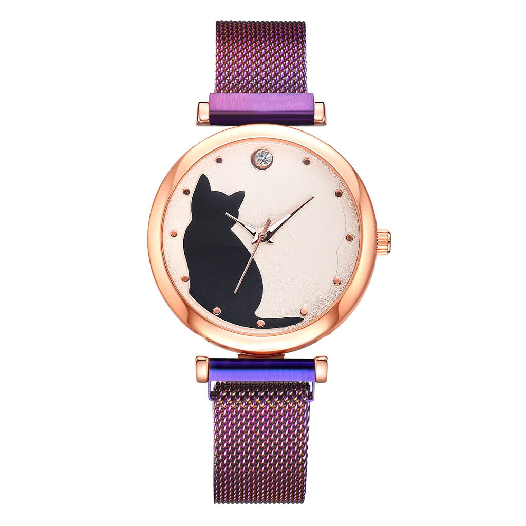 Cat Quartz Watch Bracelet Set
