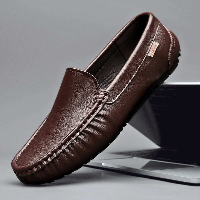 British Style Leather Slip-On Loafers