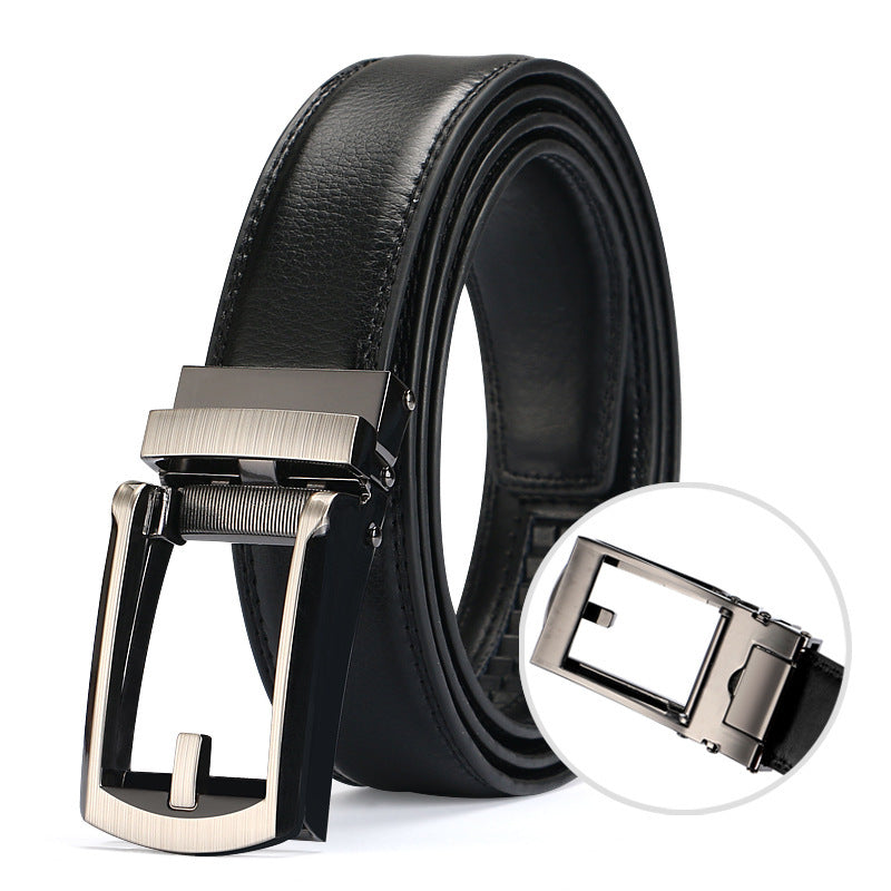 Two-layer Cowhide Automatic Buckle Men's Belt