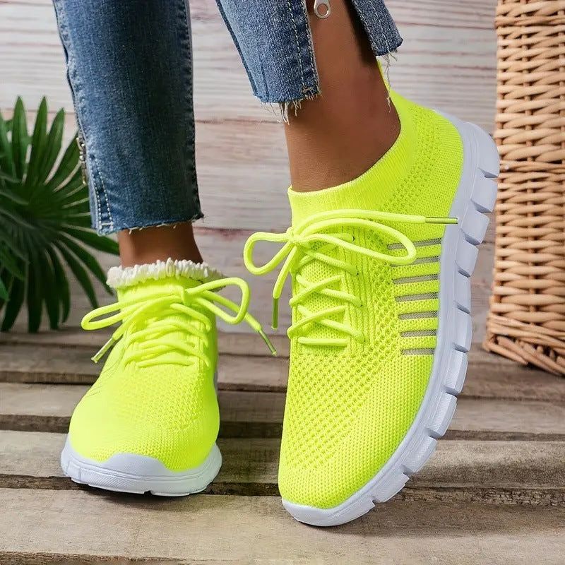 Breathable Knit Women's Flat Shoes
