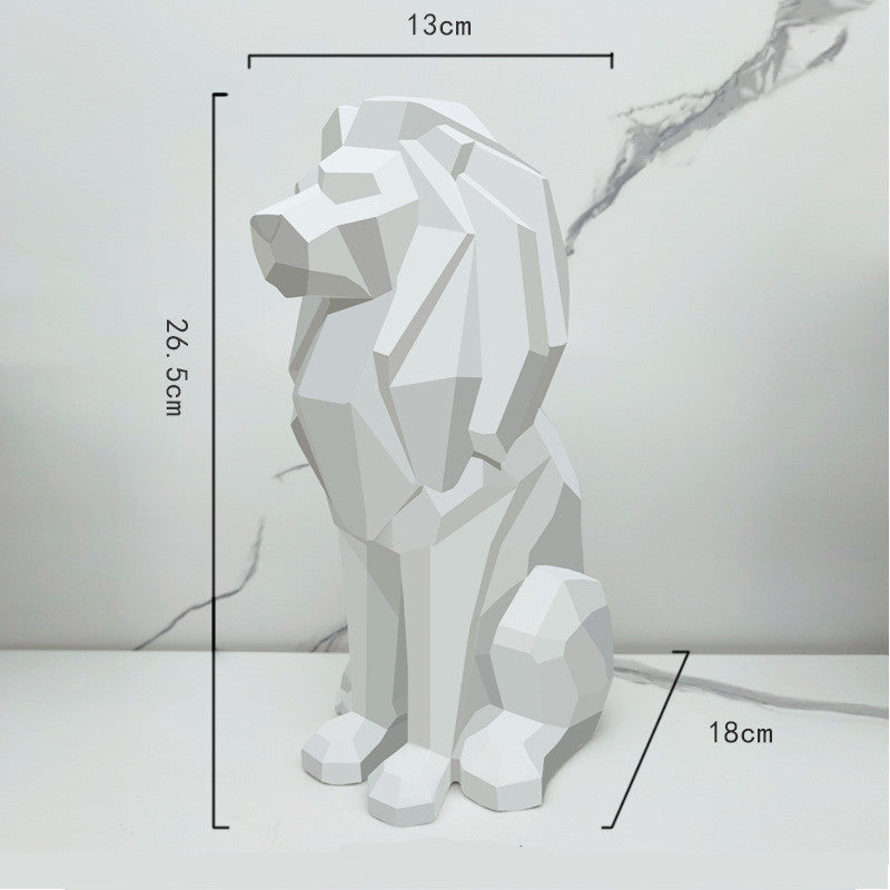 Nordic Geometric Lion Statue