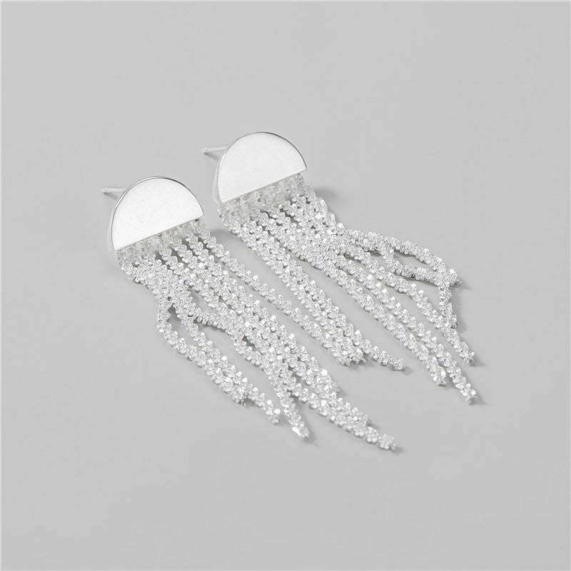 S925 Silver Women’s Glitter Tassel Earrings