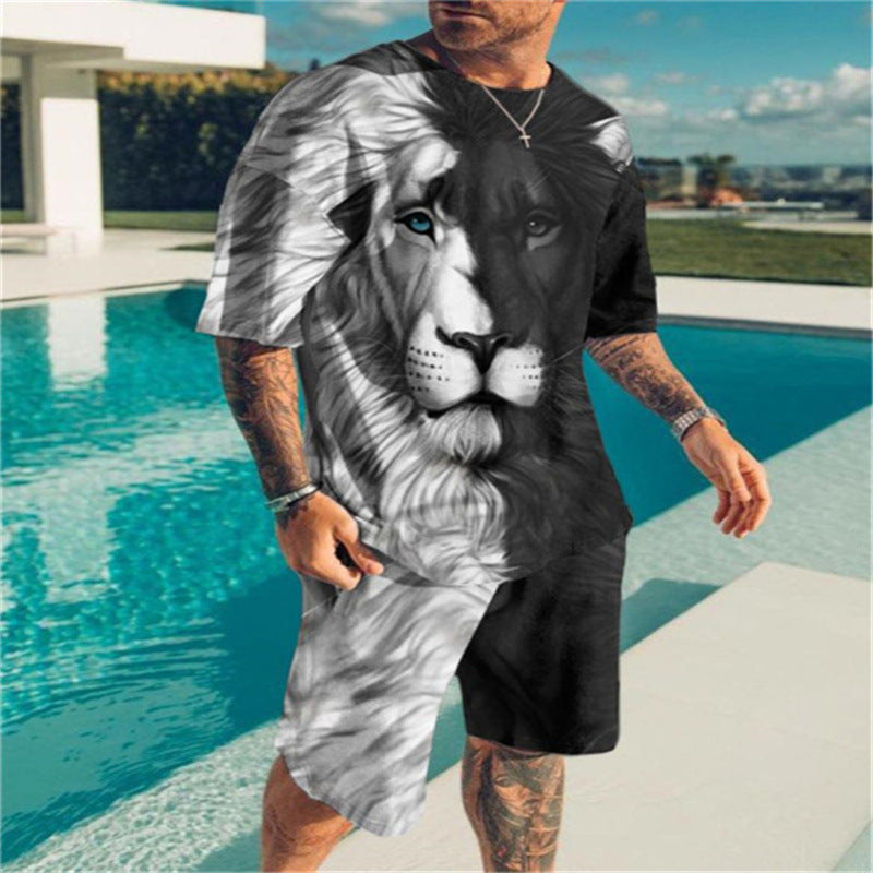 Men's Digital Print T-shirt Set