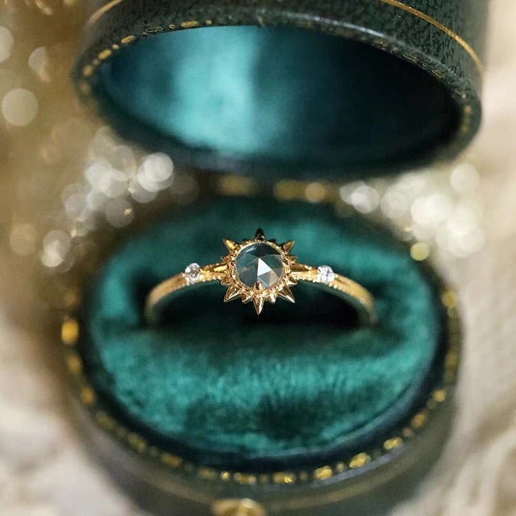 S925 Silver Helios Rose Crystal Ring