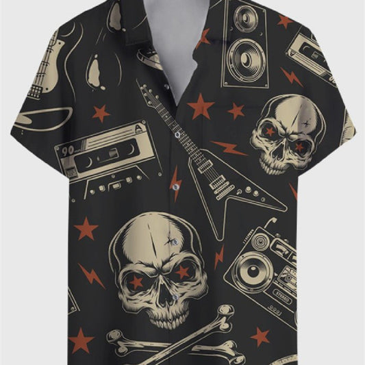 Men's Plus Size Printed Cardigan