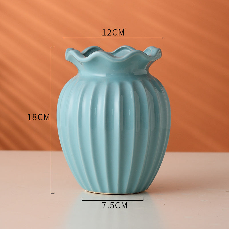 Gold Lotus Leaf Ceramic Vase