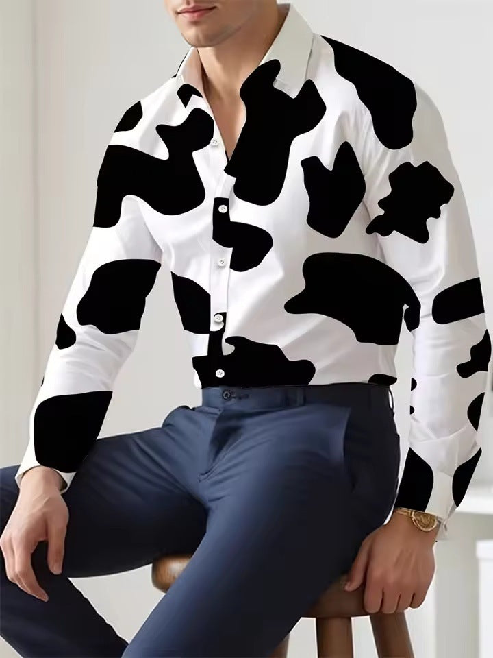 Men's Palm Tree Striped Printed Shirt