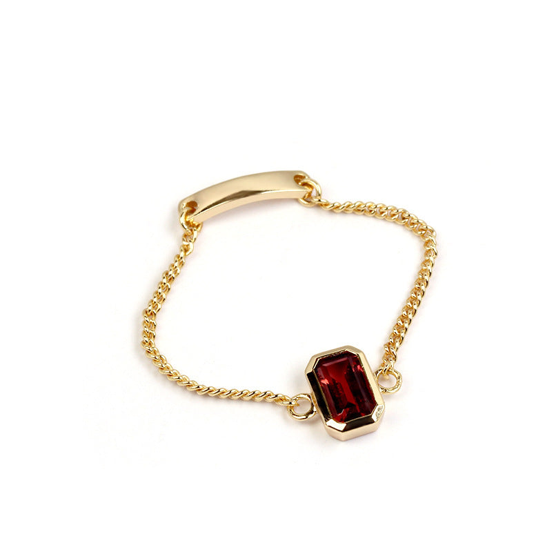 S925 Silver Natural Garnet Ring