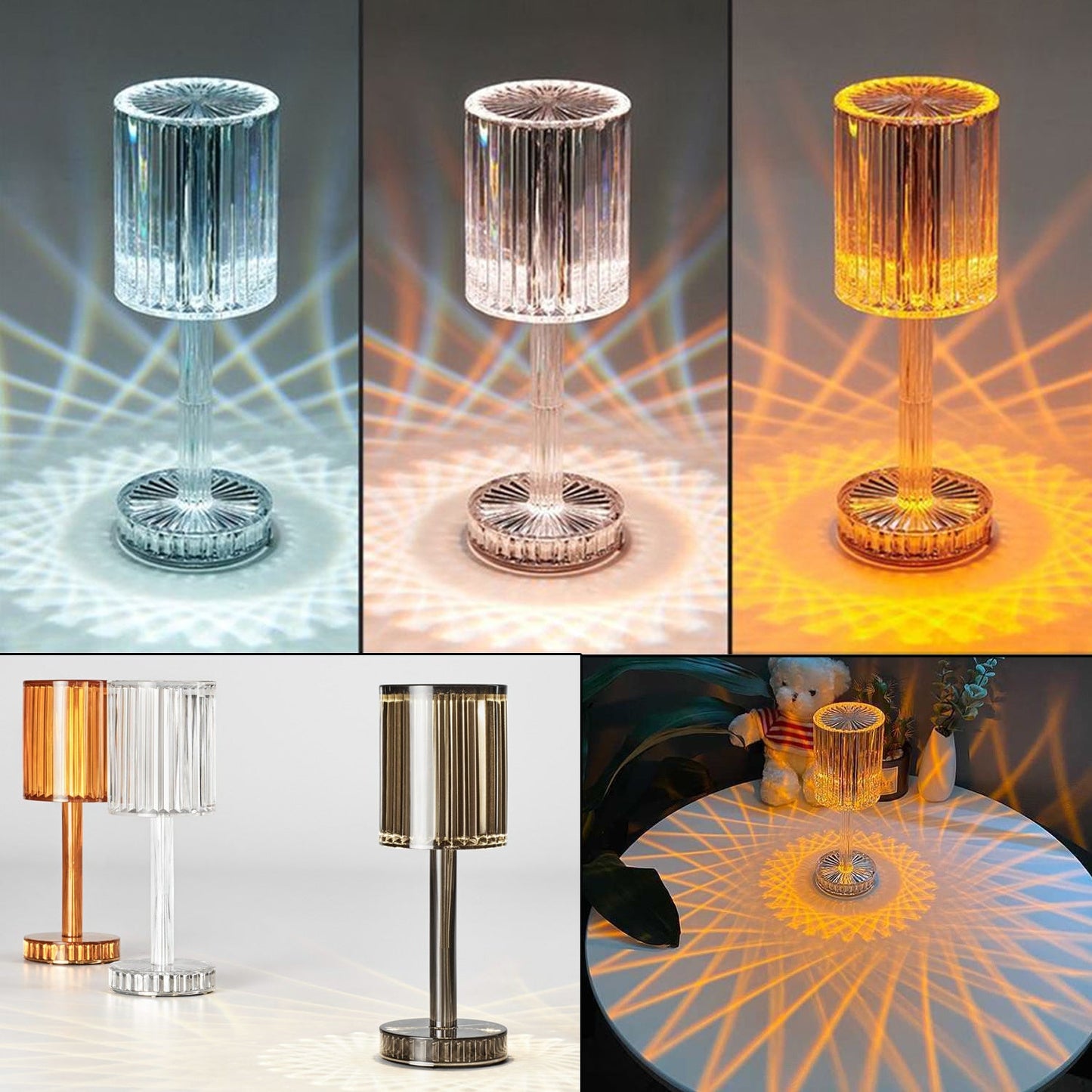 Crystal Diamond Table Lamp — Romantic LED Nightlight