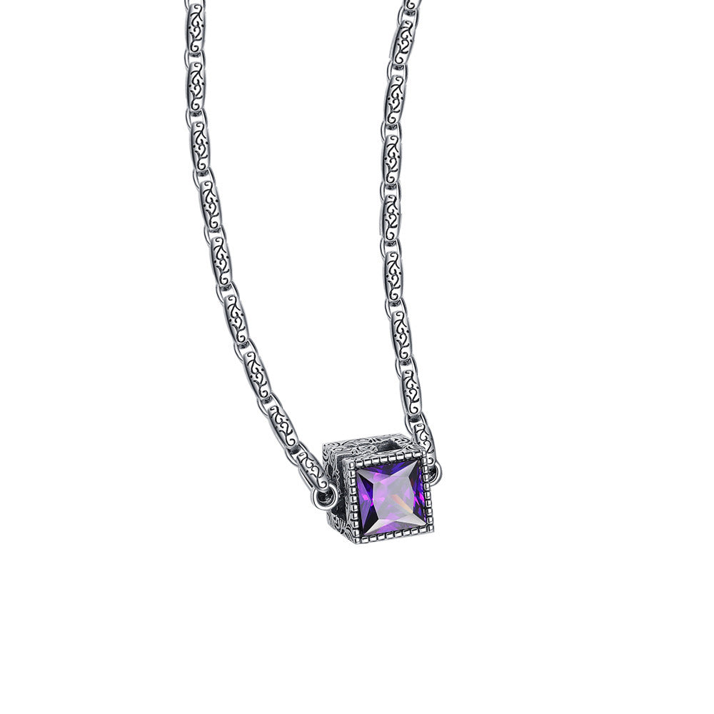 S925 Silver Double Color Cubic Dimond Necklace
