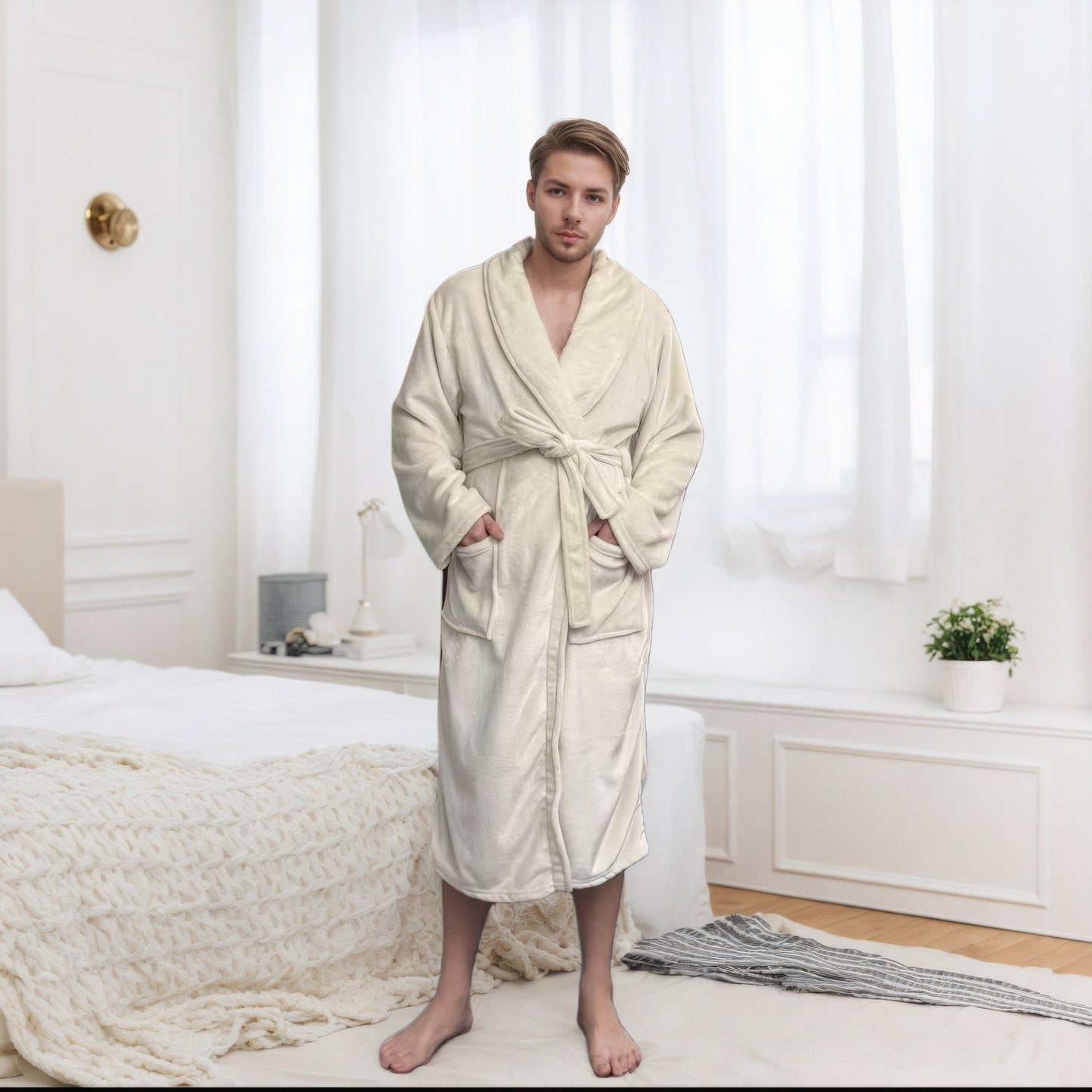 Couple Long Bathrobe Pajamas