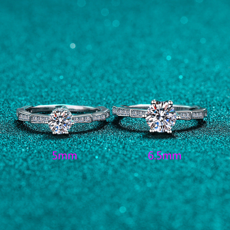 S925 Silver Moissanite Ring