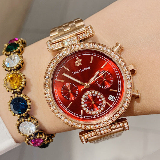 Diamond Waterproof Calendar Watch